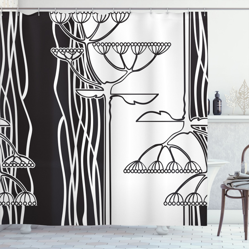 Abstract Plants Art Shower Curtain