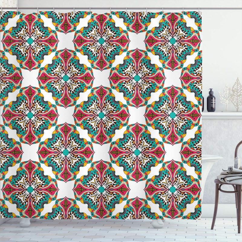 Exotic Native Motifs Shower Curtain