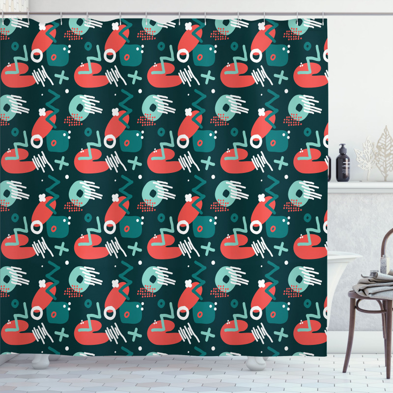 Hipster Shapes Shower Curtain