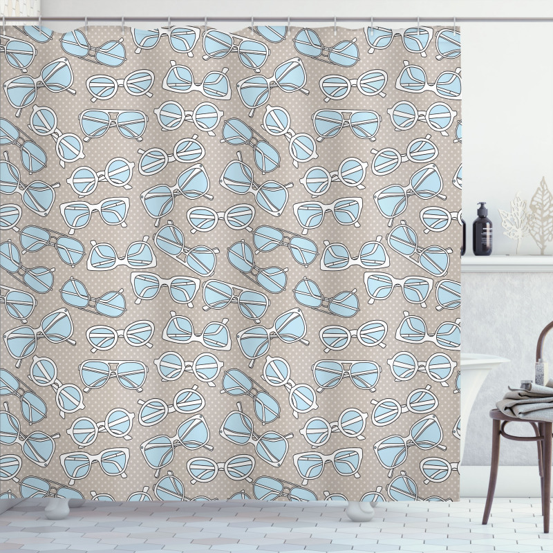 Vintage Hipster Glasses Shower Curtain