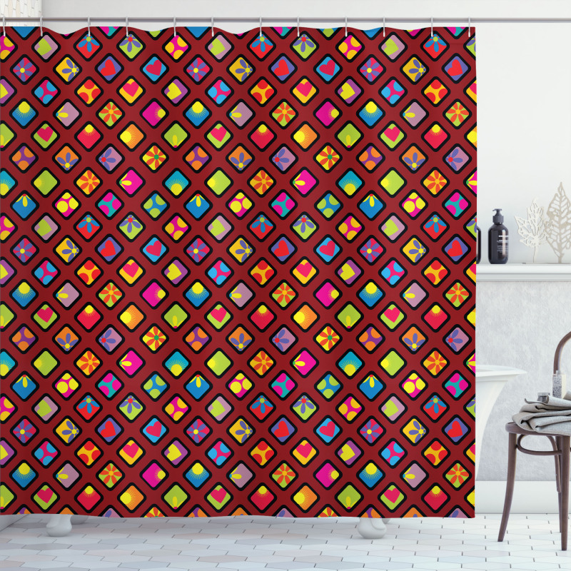 Colorful Rhombuses Shower Curtain