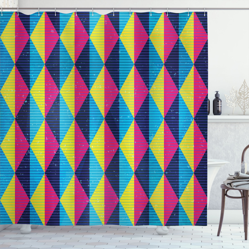 Sixties Triangle Motifs Shower Curtain