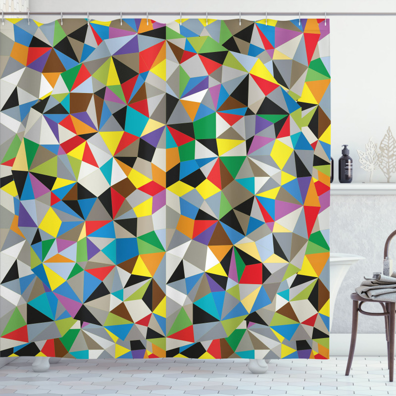 Geometric Mosaic Motif Shower Curtain