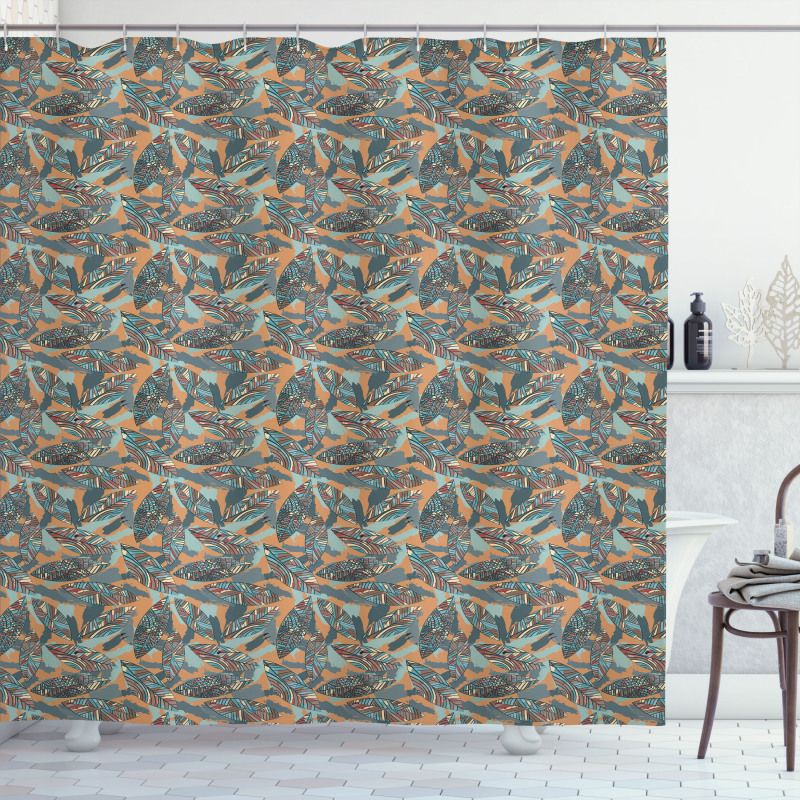 Leaves with Paintbrush Shower Curtain