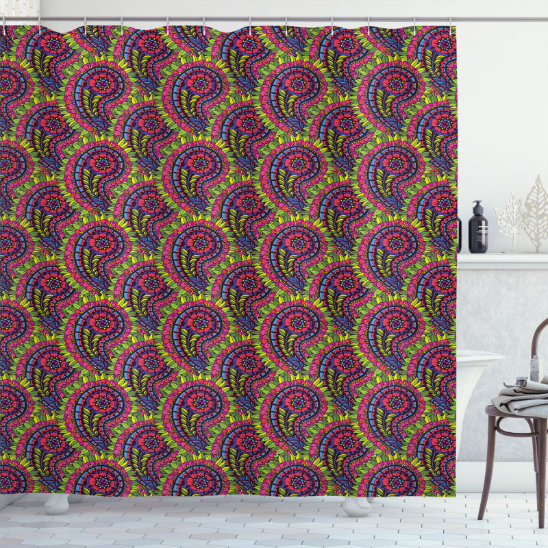 East Flowers Shower Curtain