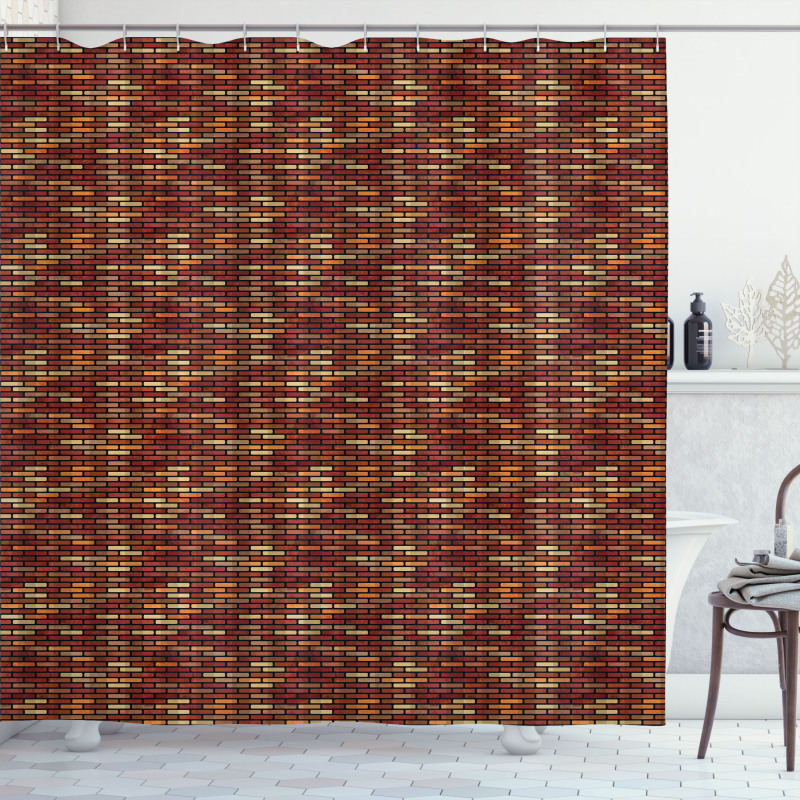 Brick Wall Earthy Colors Shower Curtain