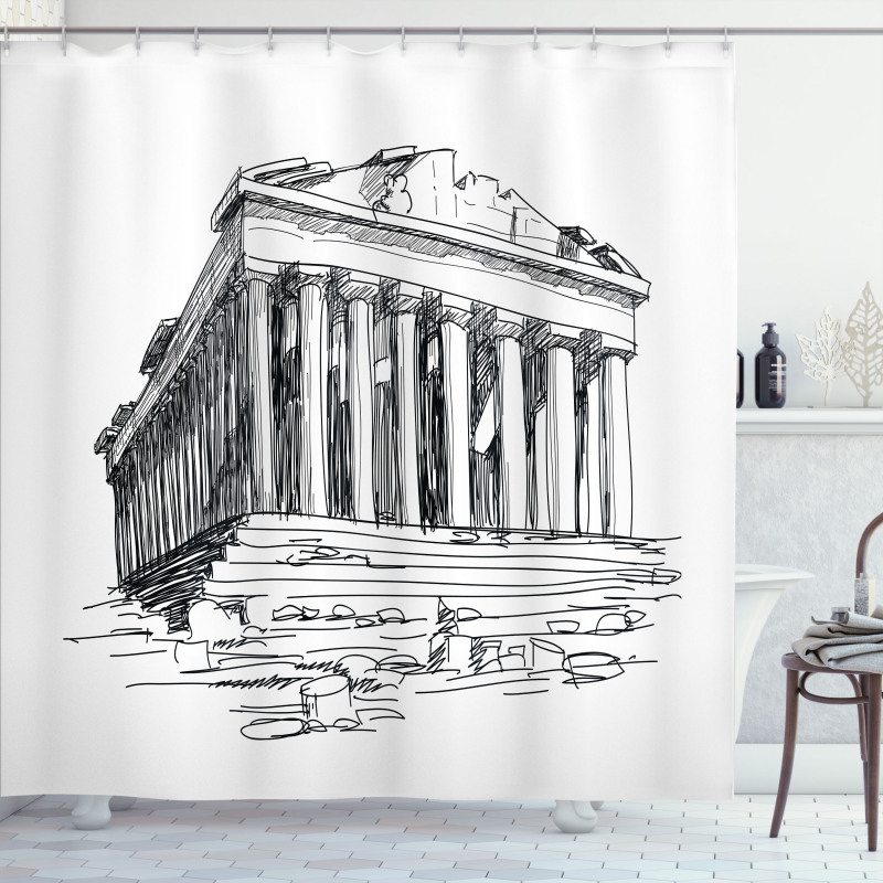 Greek Pantheon Sketch Shower Curtain