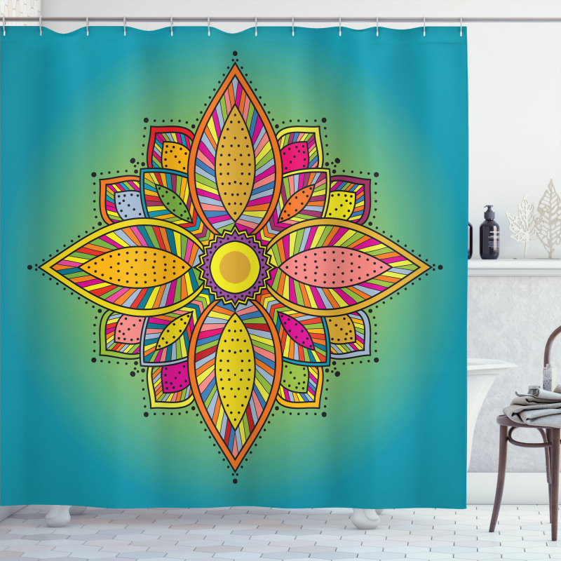 Floral Boho Folk Shower Curtain