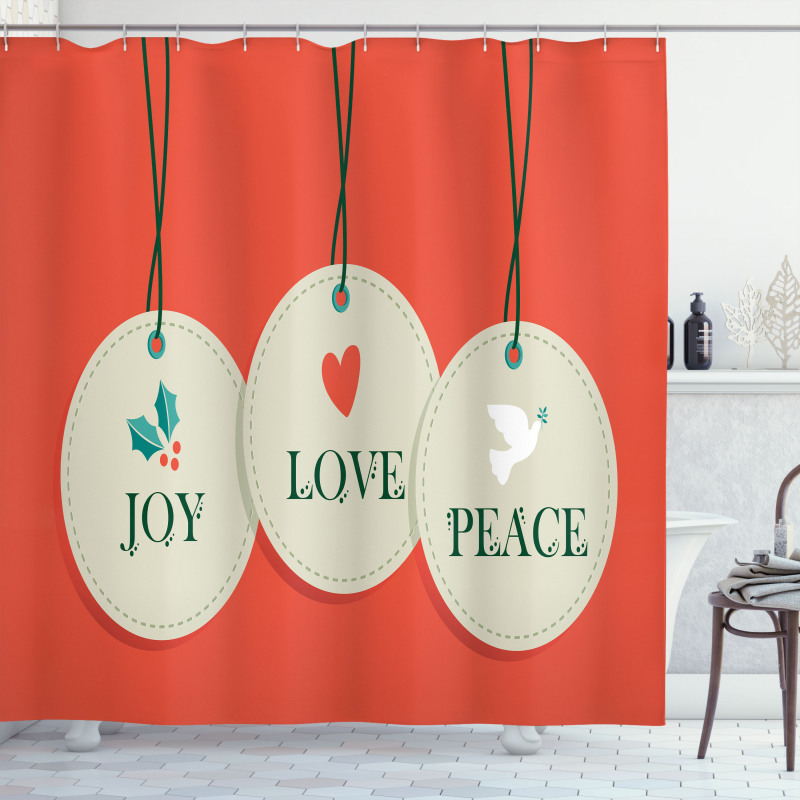 Joy Love and Peace Shower Curtain