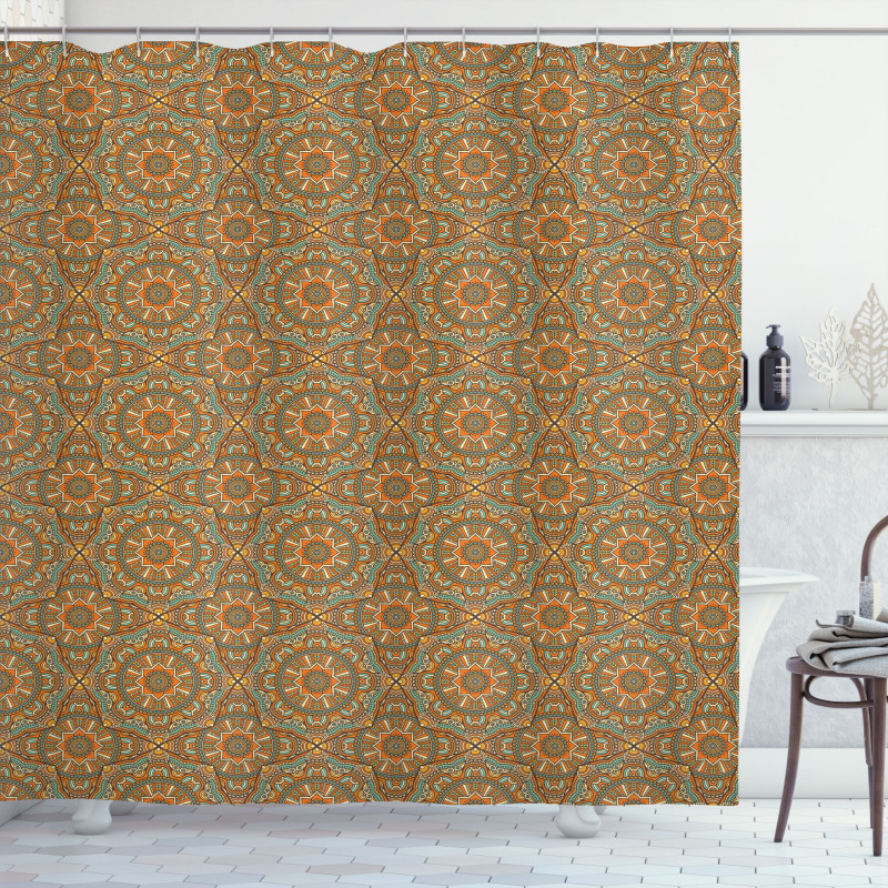 Boho Moroccan Star Shower Curtain