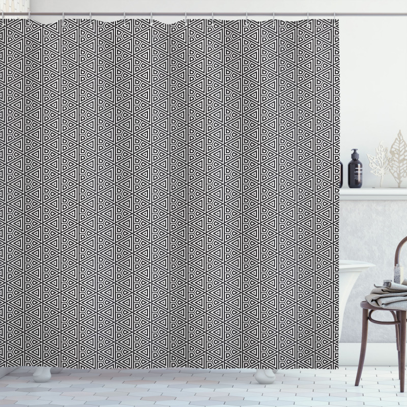 Monochrome Triangle Shower Curtain