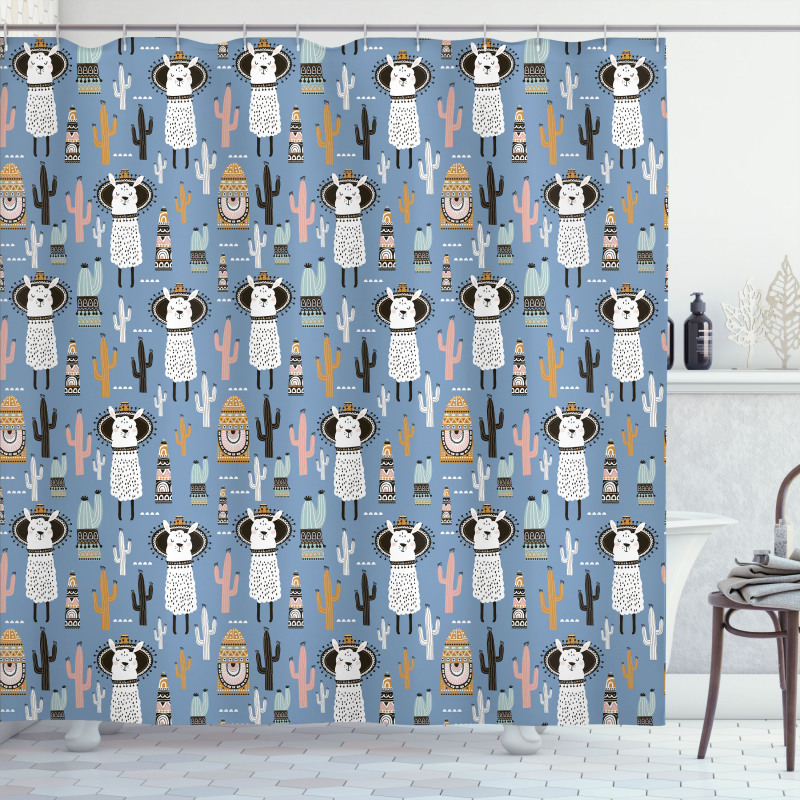 Tribal Llama Shower Curtain