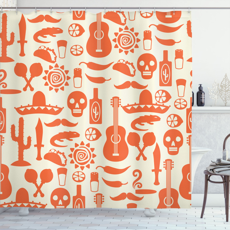 Sombrero Skulls Culture Shower Curtain