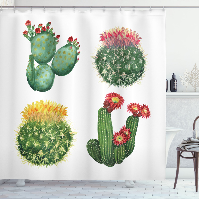 Watercolor Tropical Art Shower Curtain