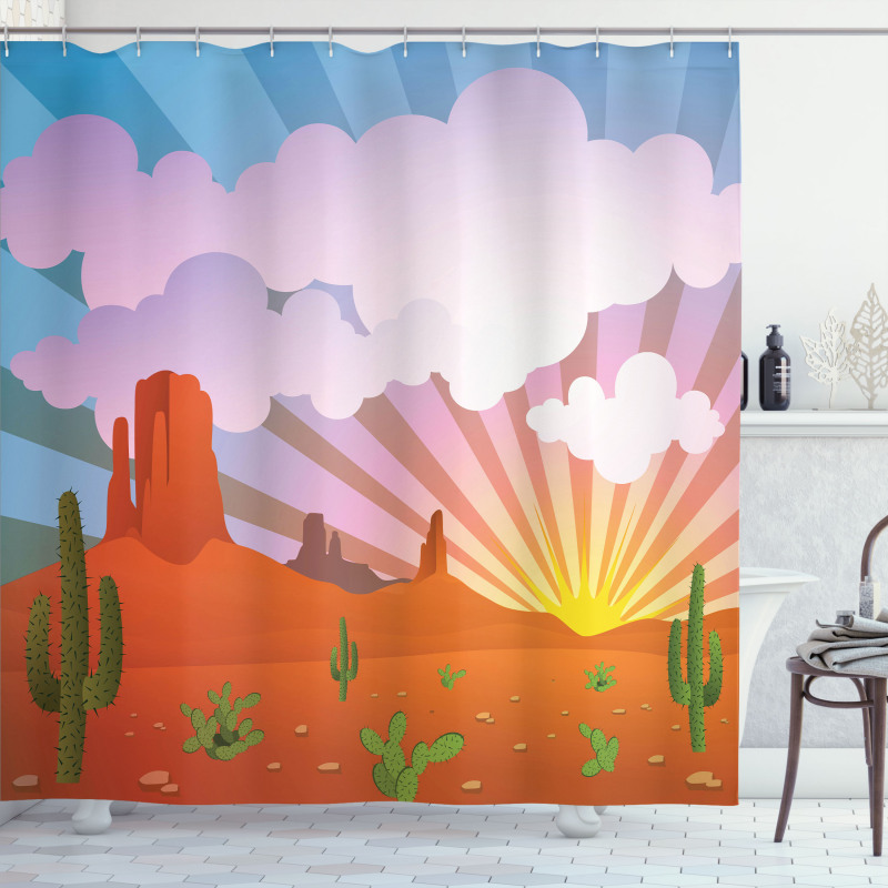 Abstract Desert Sunset Shower Curtain