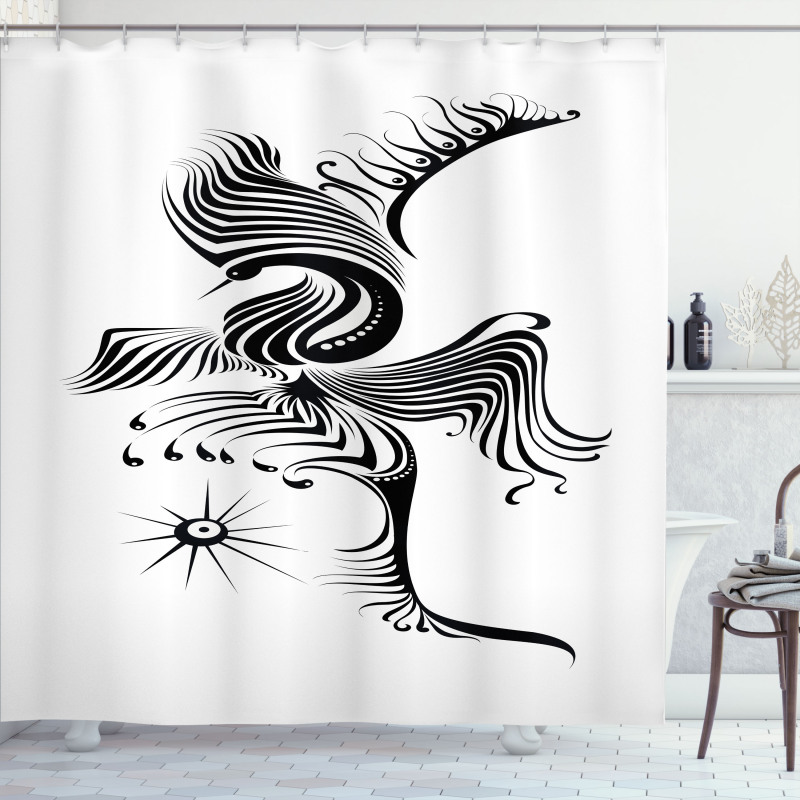 Abstract Phoenix Design Shower Curtain