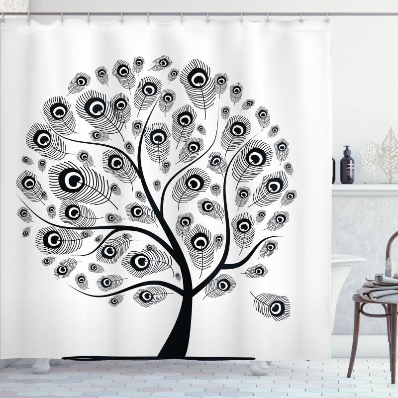 Peacock Motifs Shower Curtain