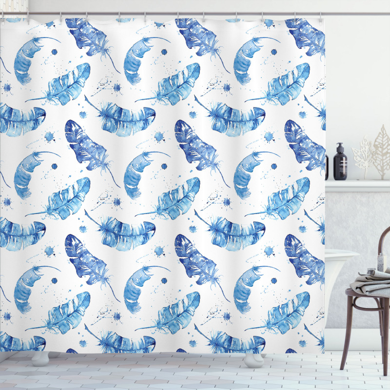 Watercolor Quill Motifs Shower Curtain