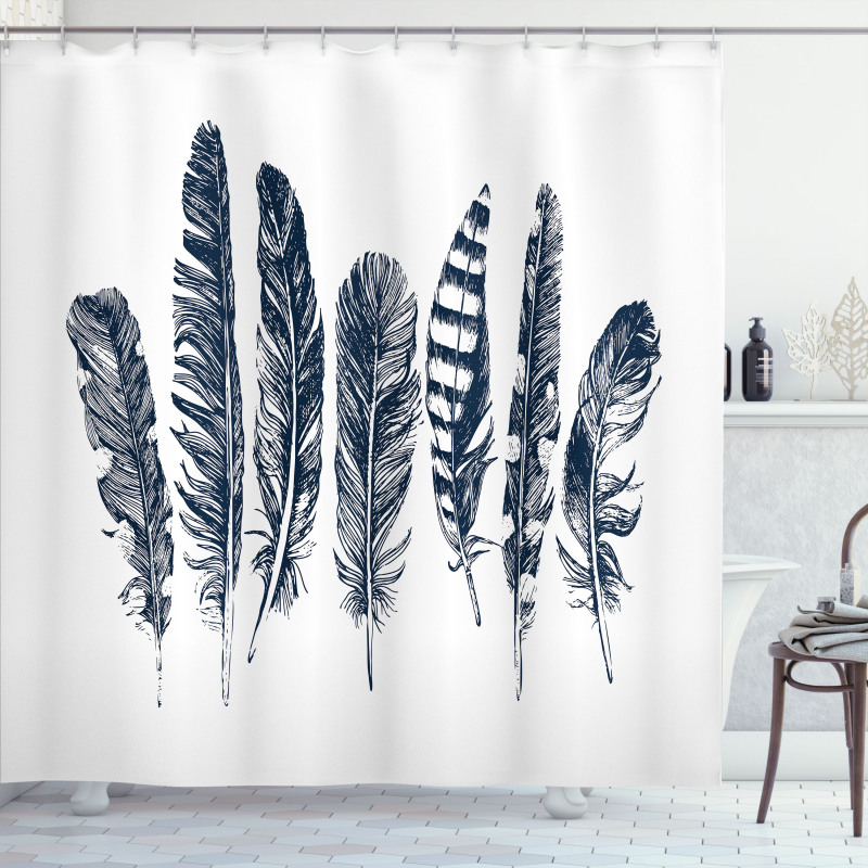 Tribal Sketch Motifs Shower Curtain