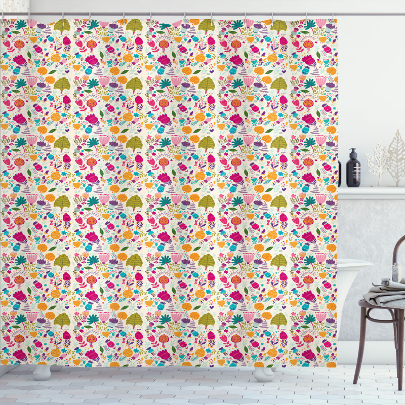 Ornamental Blossoms Shower Curtain