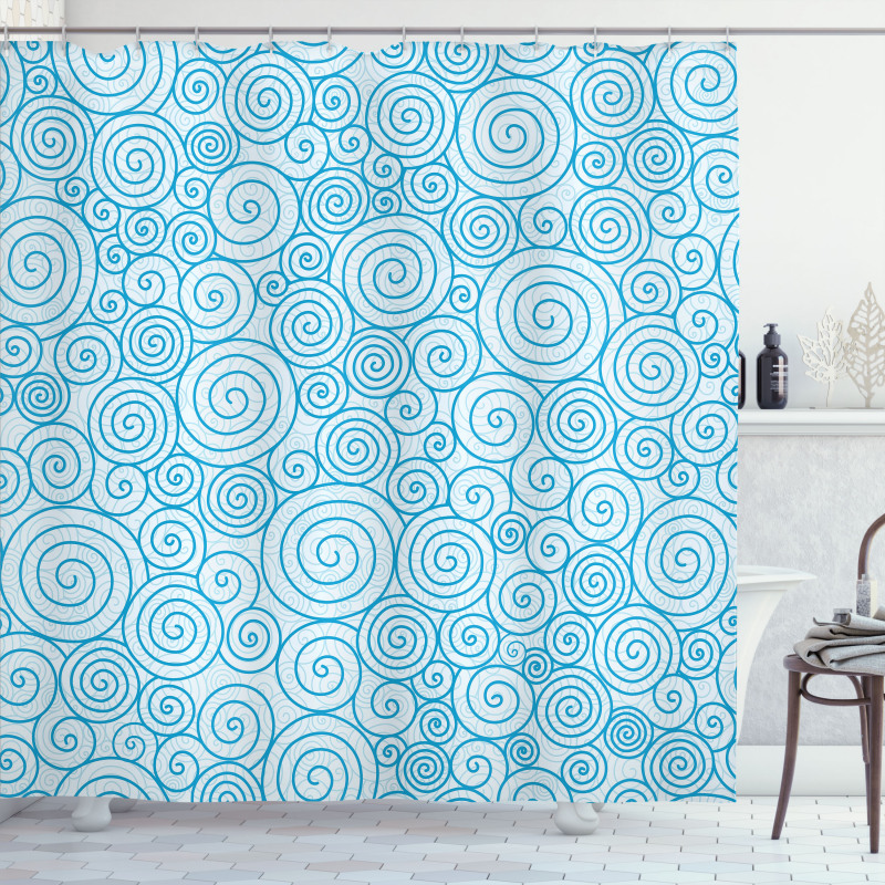 Sea Wave Swirls Shower Curtain