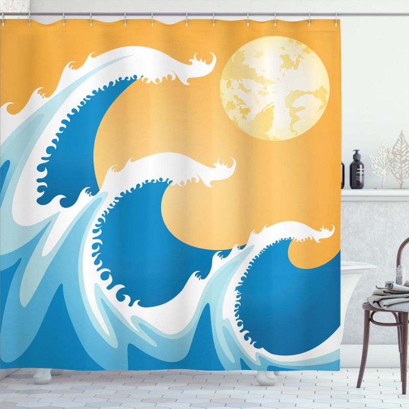 Huge Sea Waves Summer Shower Curtain