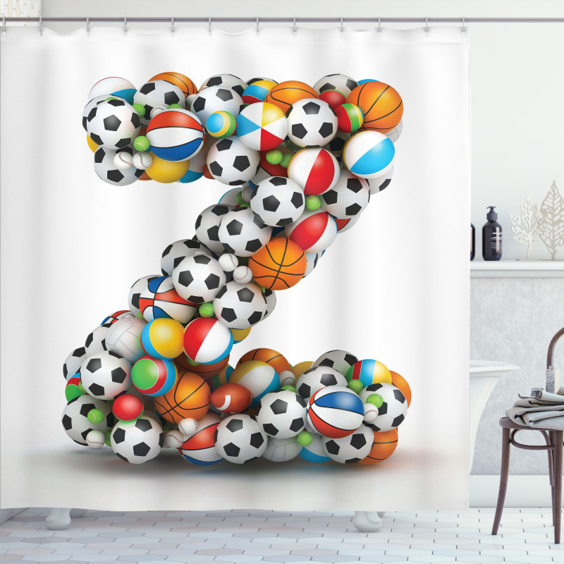 Colorful Sports Balls Shower Curtain