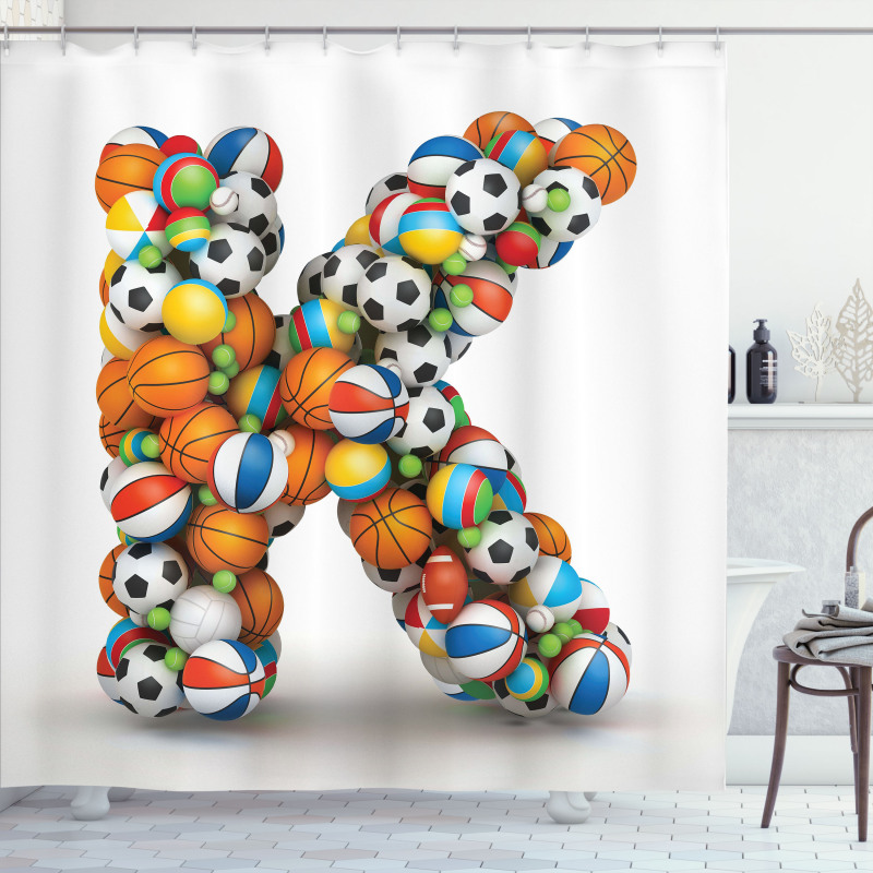 Sports Gaming Balls Shower Curtain