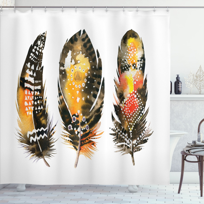 Colorful Boho Quills Shower Curtain