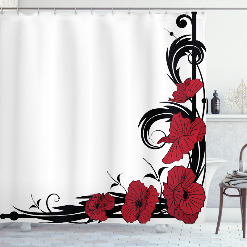 Poppy Bouquet Shower Curtain