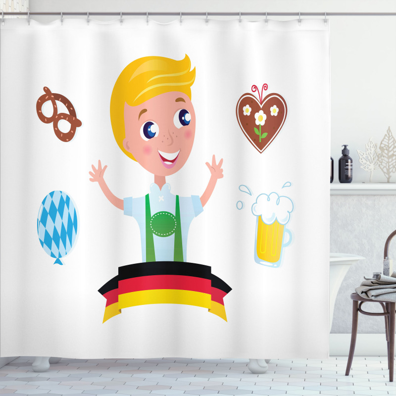 Bavarian Boy Oktoberfest Shower Curtain