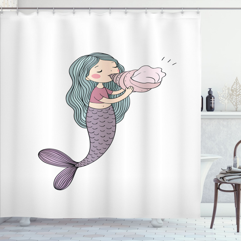 Fairy Girl Seashell Shower Curtain
