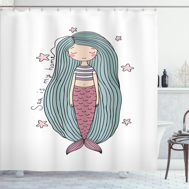 Sea is My Home Girl Shower Curtain