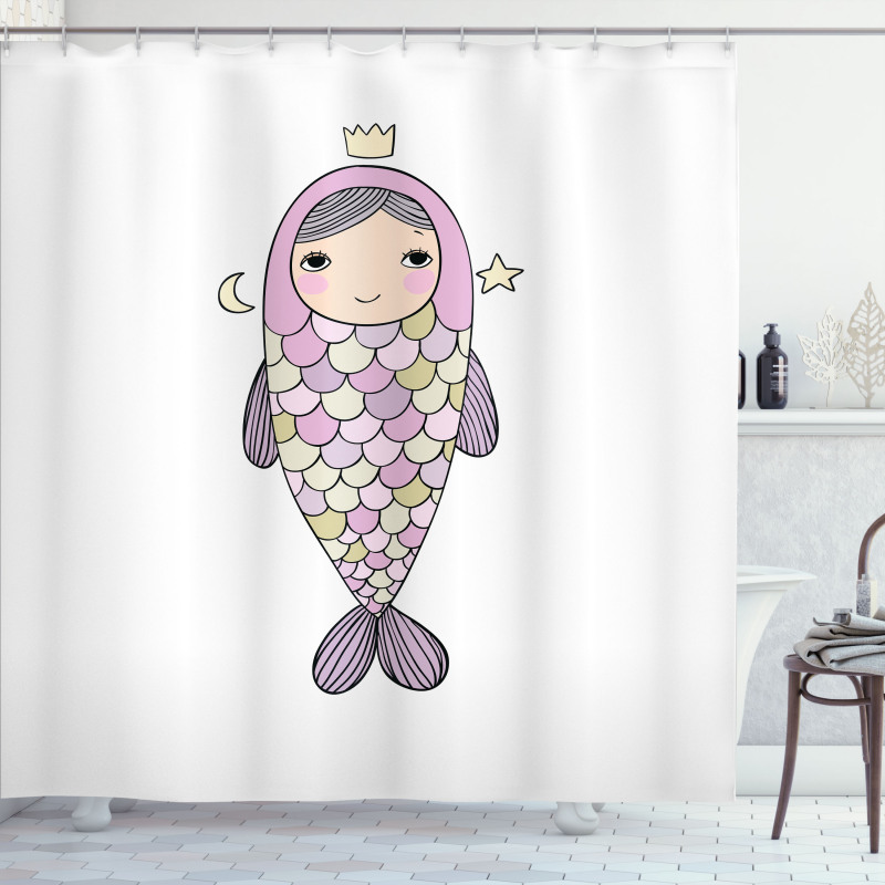 Girl in Fish Costume Shower Curtain