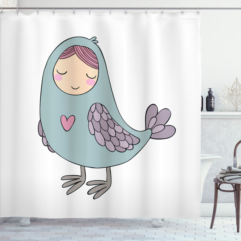 Russian Folk Sirin Bird Shower Curtain