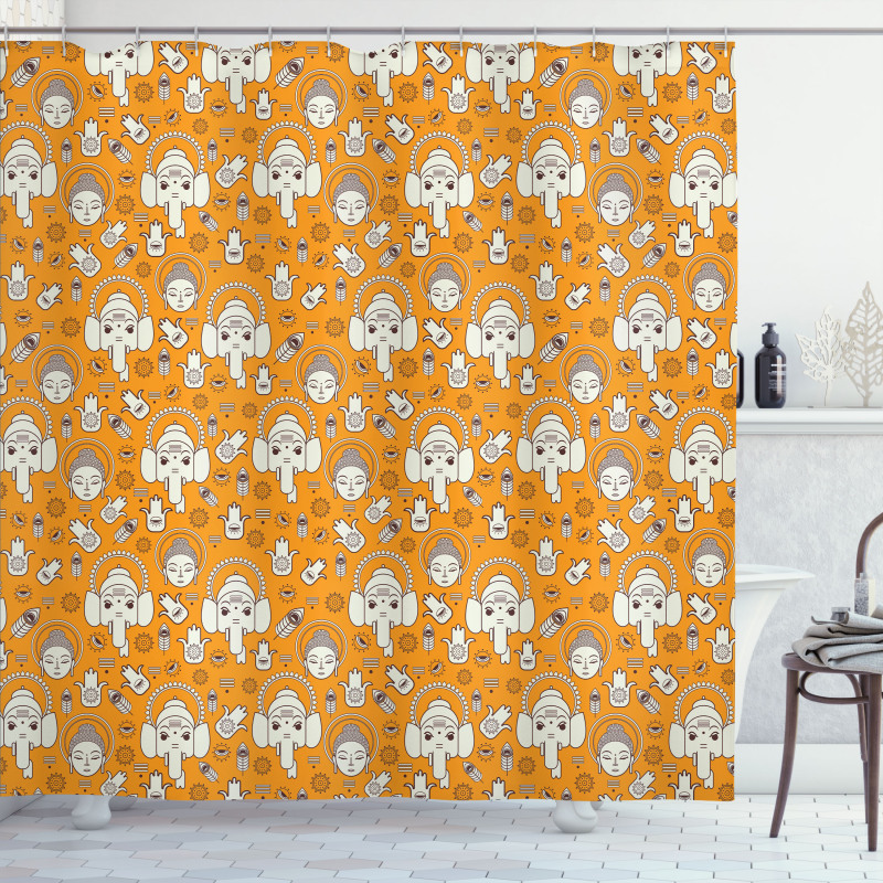 Theme Motifs Pattern Shower Curtain