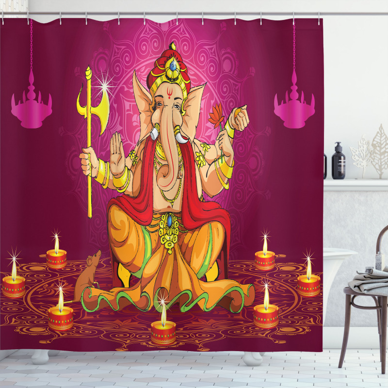 Colorful Asian Animals Shower Curtain