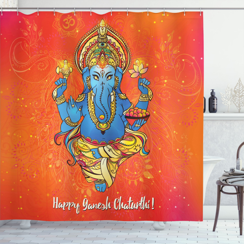 Traditional Elephant Shower Curtain