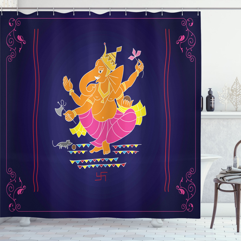 Elephant Illustration Shower Curtain