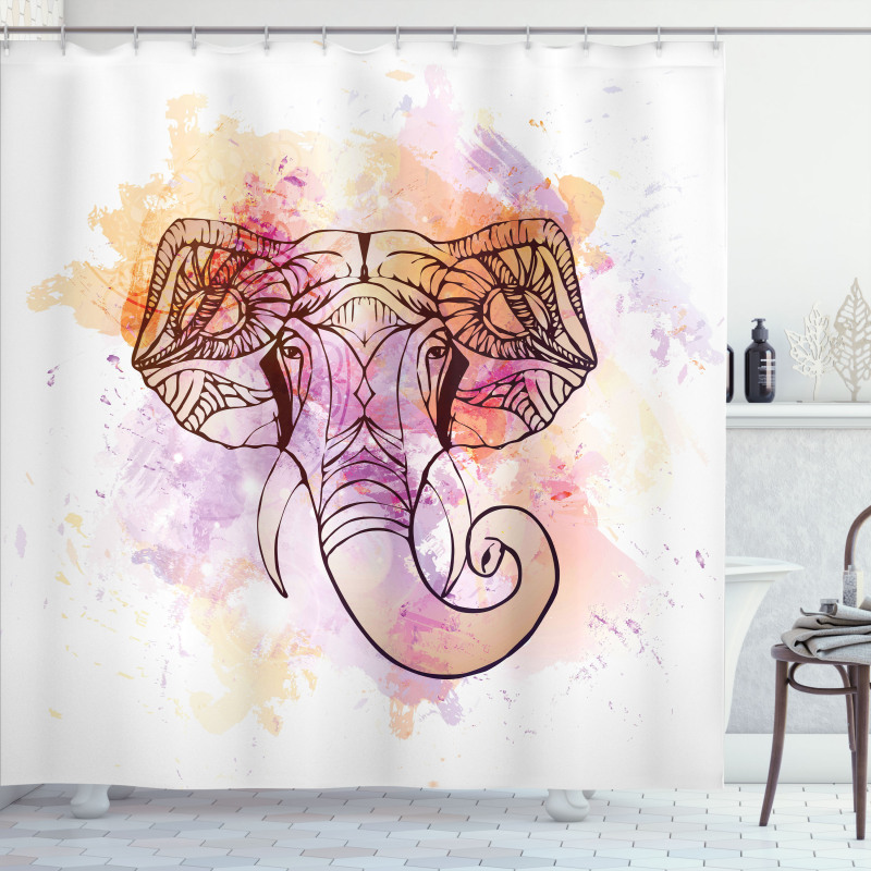 Oriental Wisdom Figure Theme Shower Curtain