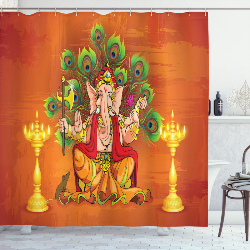Asian Throne and Peacock Shower Curtain