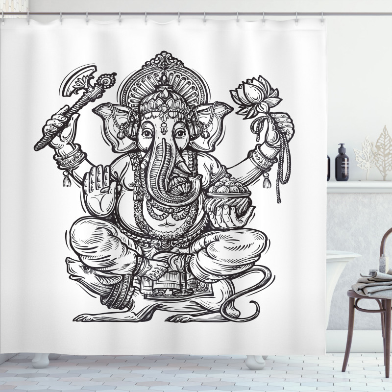 Folk Themed Symbol Timeless Shower Curtain