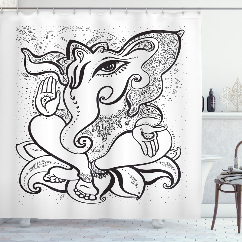 Oriental Symbol Elephant Shower Curtain