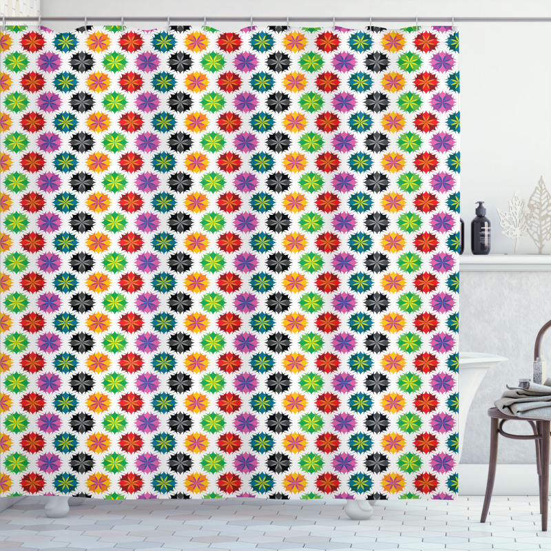 Vibrant Abstract Flora Shower Curtain