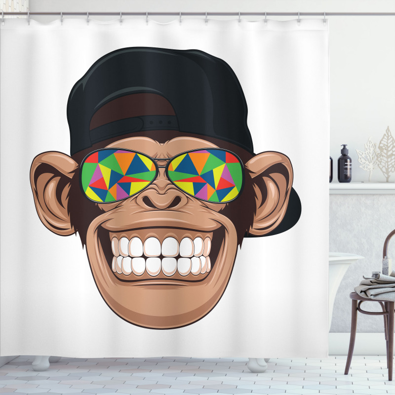 Funny Hipster Animal Shower Curtain