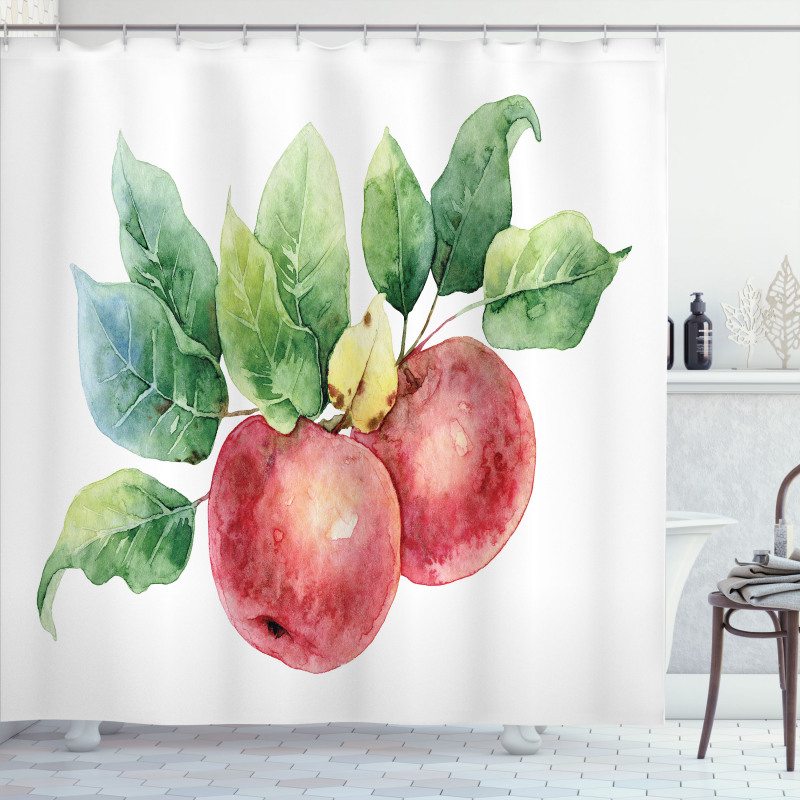 Green Leaves and Fruits Shower Curtain