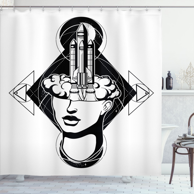Woman Rocket Shower Curtain