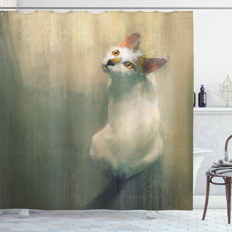 Watercolor Young Kitten Shower Curtain