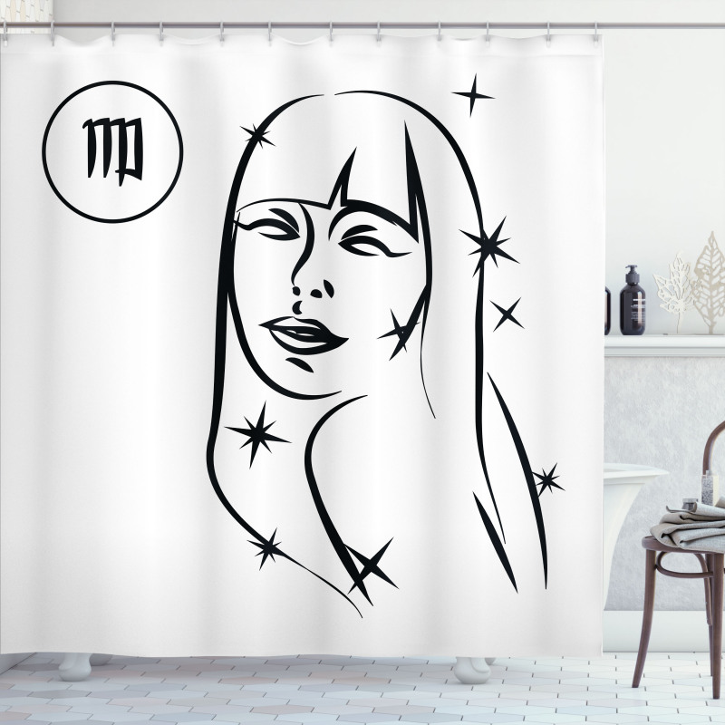 Woman with Stars Shower Curtain