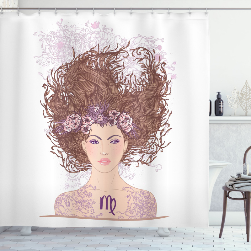 Floral Young Girl Shower Curtain